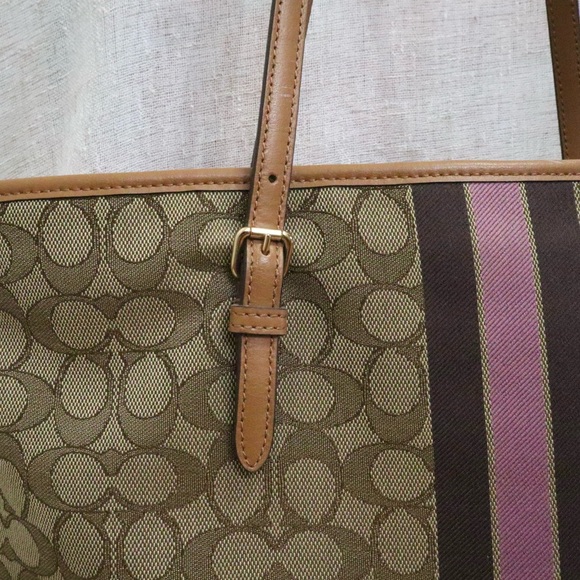 Coach Zip Tote In Signature Jacquard With Stripe - Picture 13 of 15